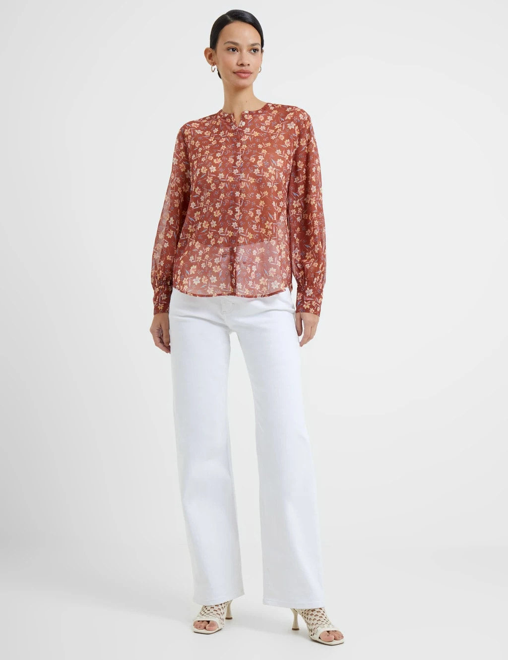 French Connection Sheer Floral Relaxed Shirt 2 French Connection Sheer Floral Relaxed Shirt - Image 2