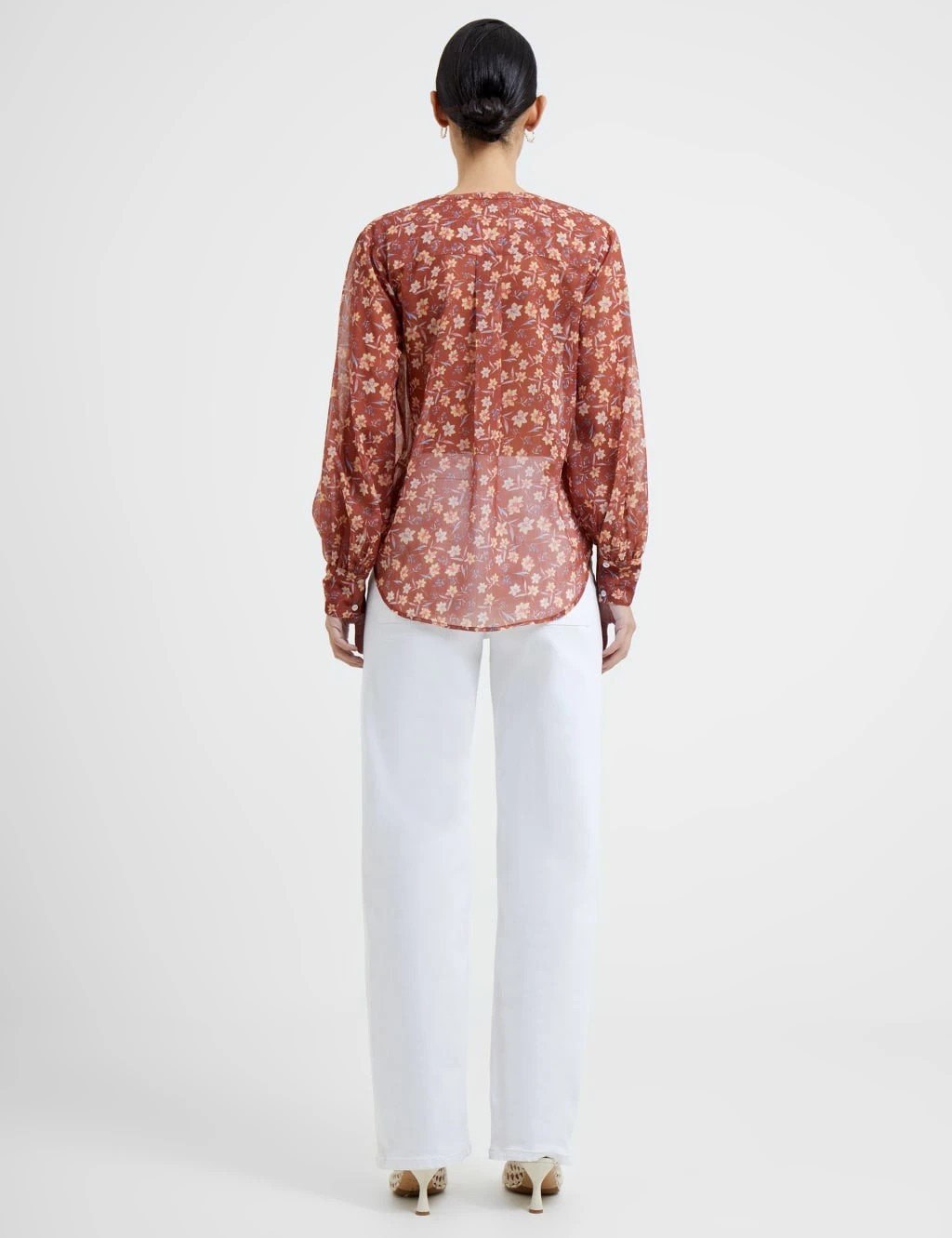 French Connection Sheer Floral Relaxed Shirt 3 French Connection Sheer Floral Relaxed Shirt - Image 3
