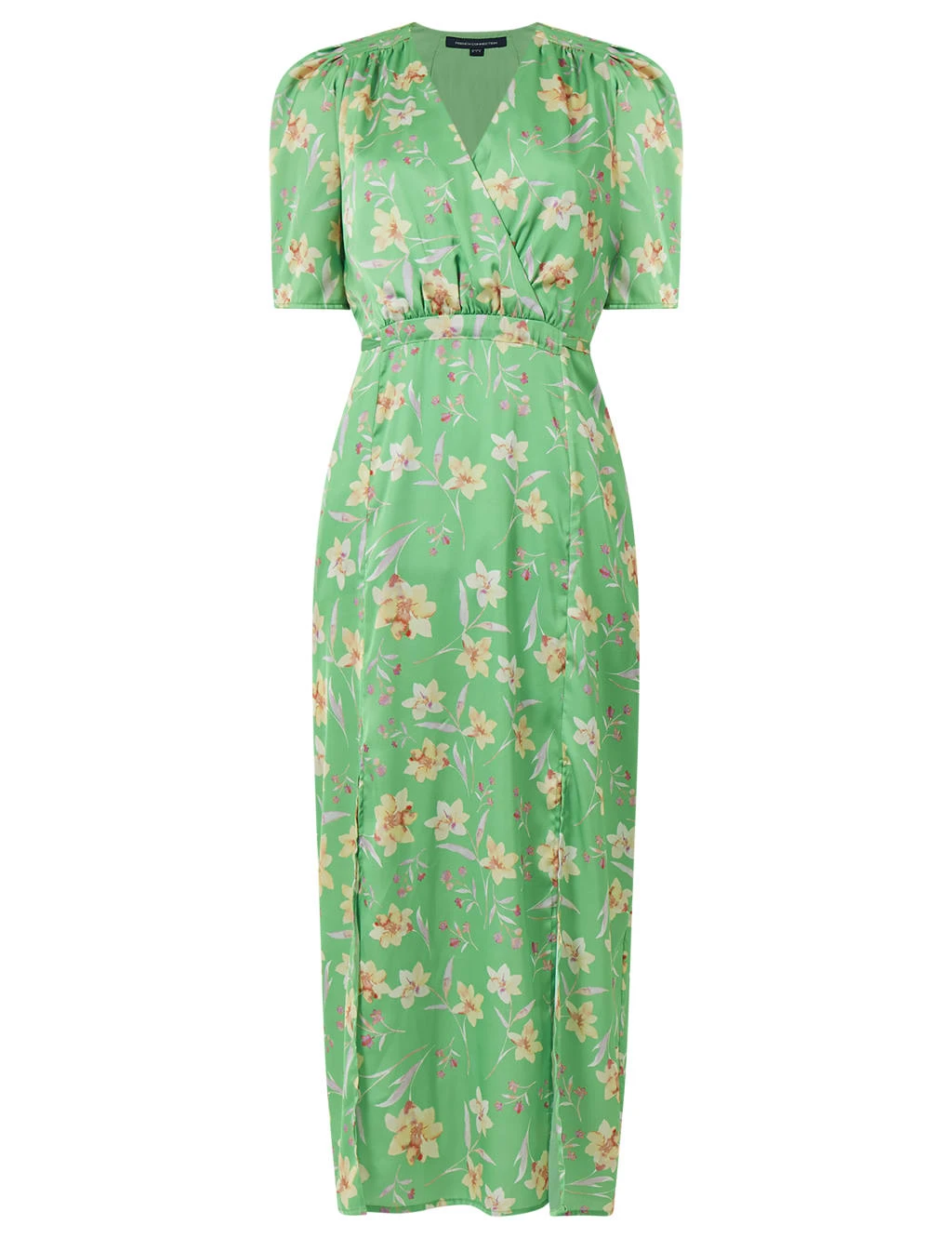 French Connection Floral V-Neck Tie Detail Midi Wrap Dress 2 French Connection Floral V-Neck Tie Detail Midi Wrap Dress - Image 2