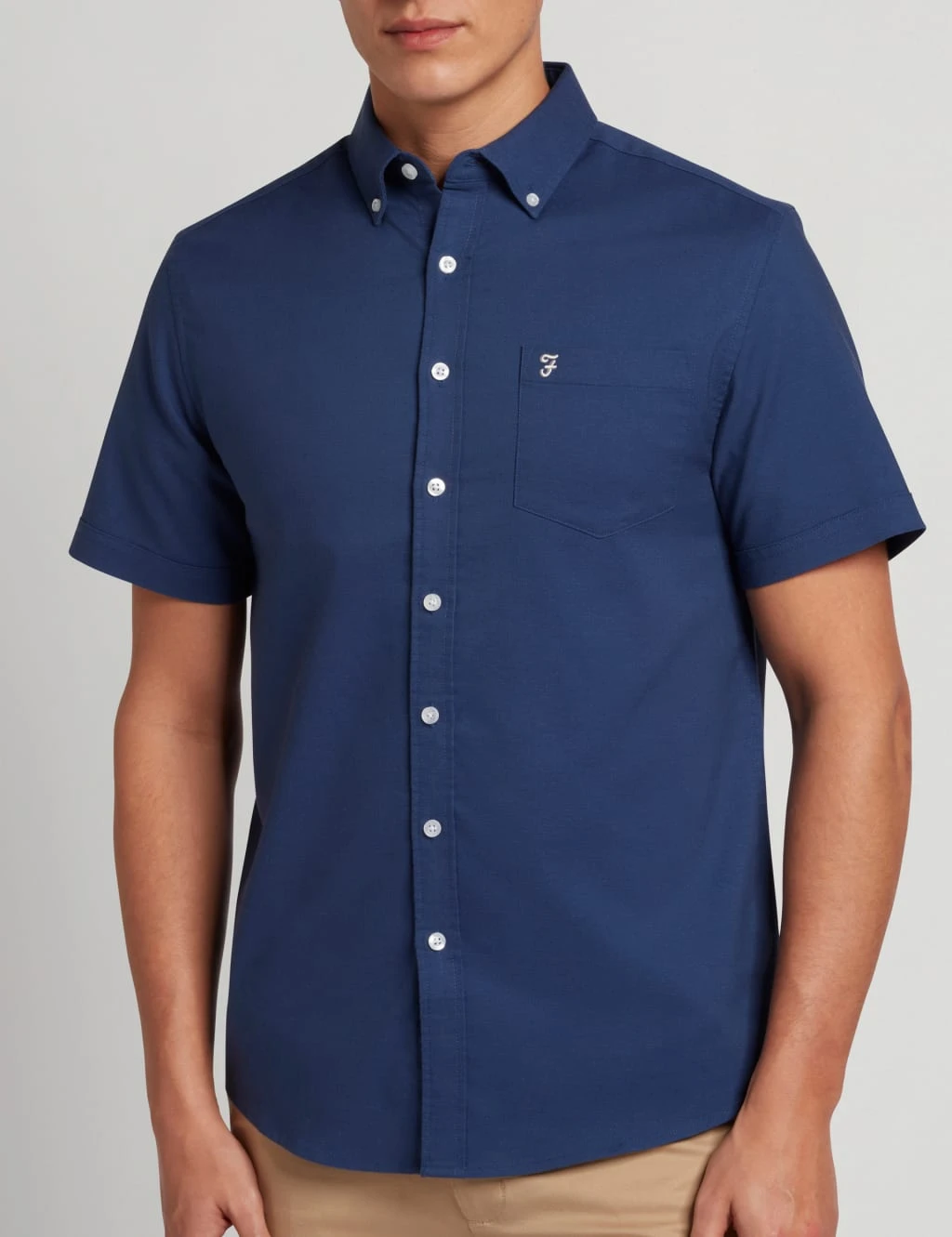 Farah Cotton Blend Oxford Shirt 1 Farah Cotton Blend Oxford Shirt