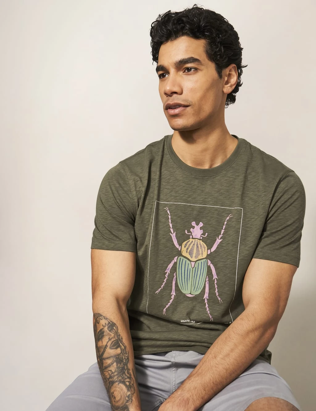 WHITE STUFF Pure Cotton Beetle Graphic Crew Neck T-Shirt 5 WHITE STUFF Pure Cotton Beetle Graphic Crew Neck T-Shirt - Image 5