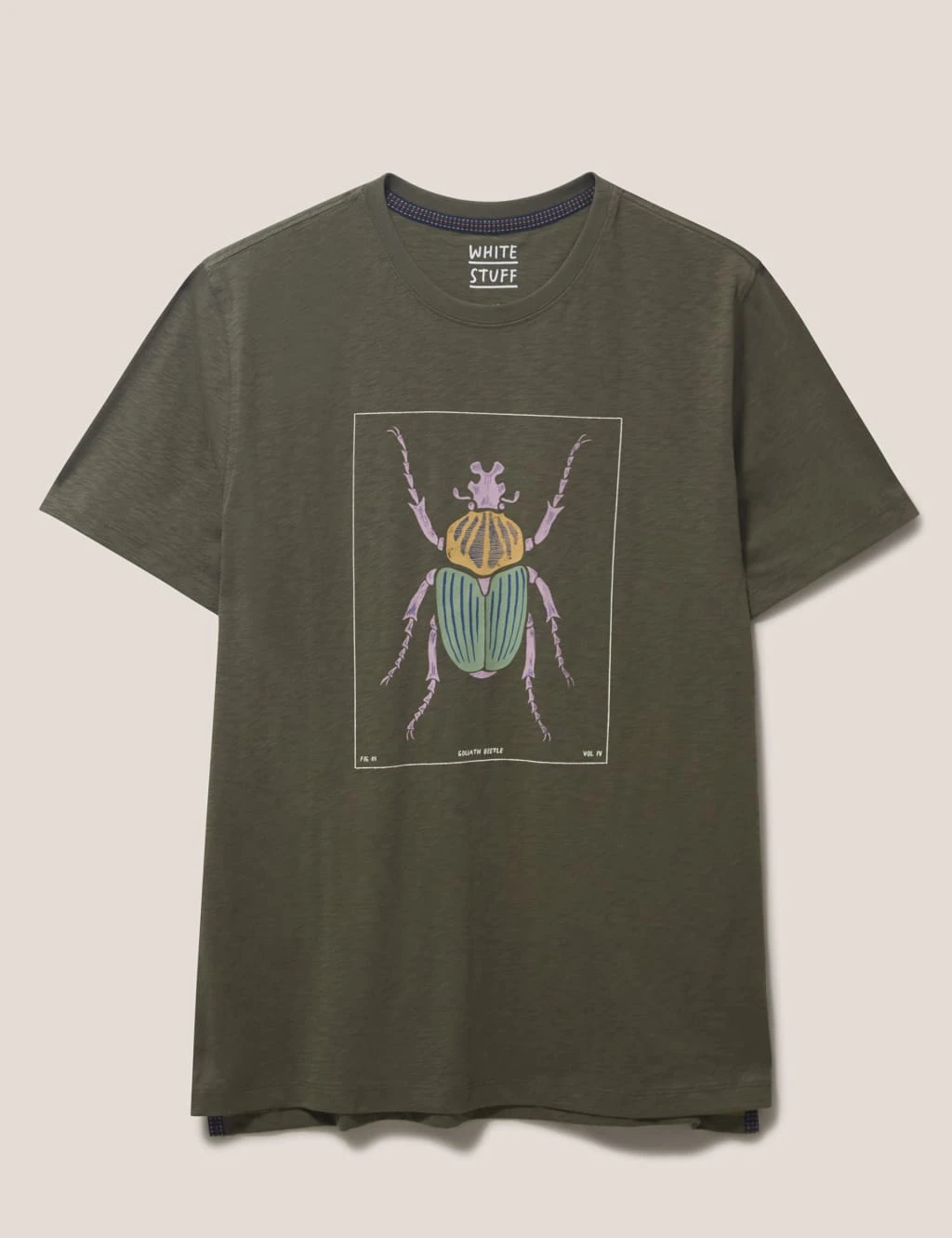 WHITE STUFF Pure Cotton Beetle Graphic Crew Neck T-Shirt 2 WHITE STUFF Pure Cotton Beetle Graphic Crew Neck T-Shirt - Image 2