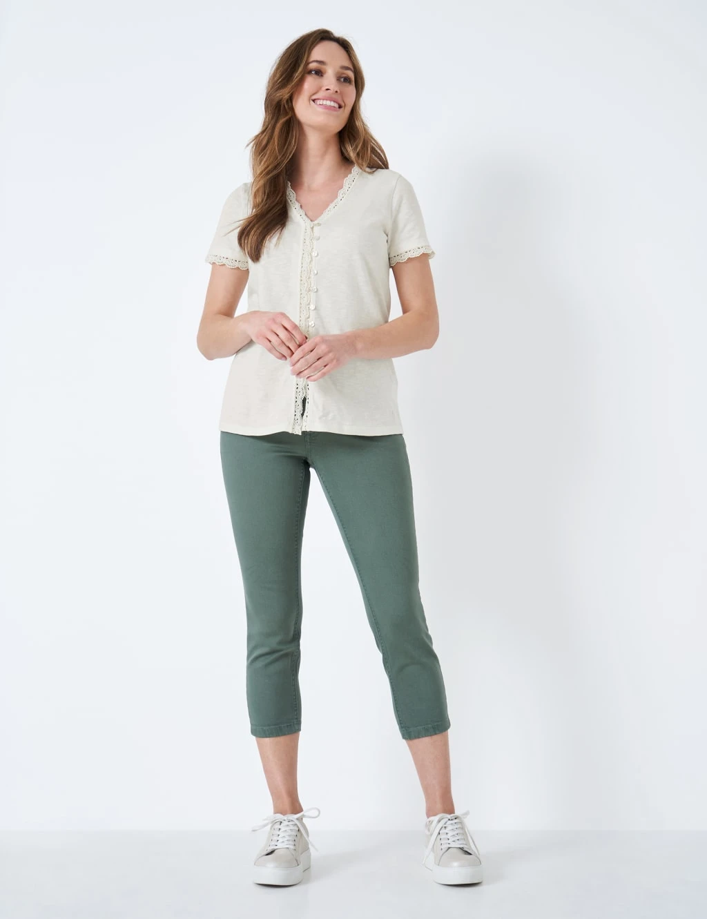 Pure Cotton Embroidered V-Neck Blouse 3 Pure Cotton Embroidered V-Neck Blouse - Image 3