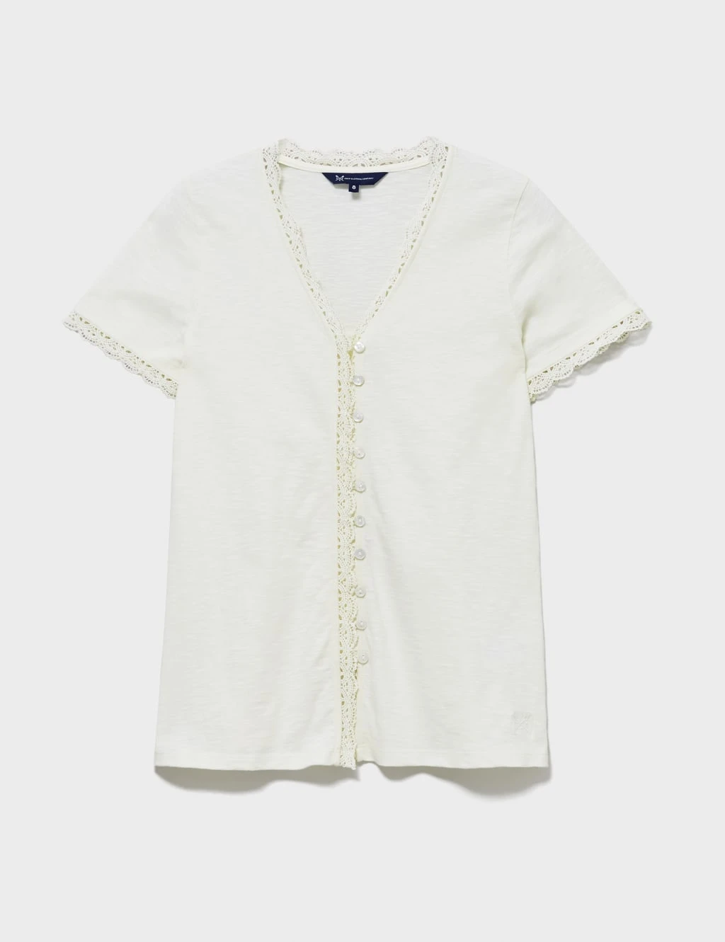 Pure Cotton Embroidered V-Neck Blouse 2 Pure Cotton Embroidered V-Neck Blouse - Image 2
