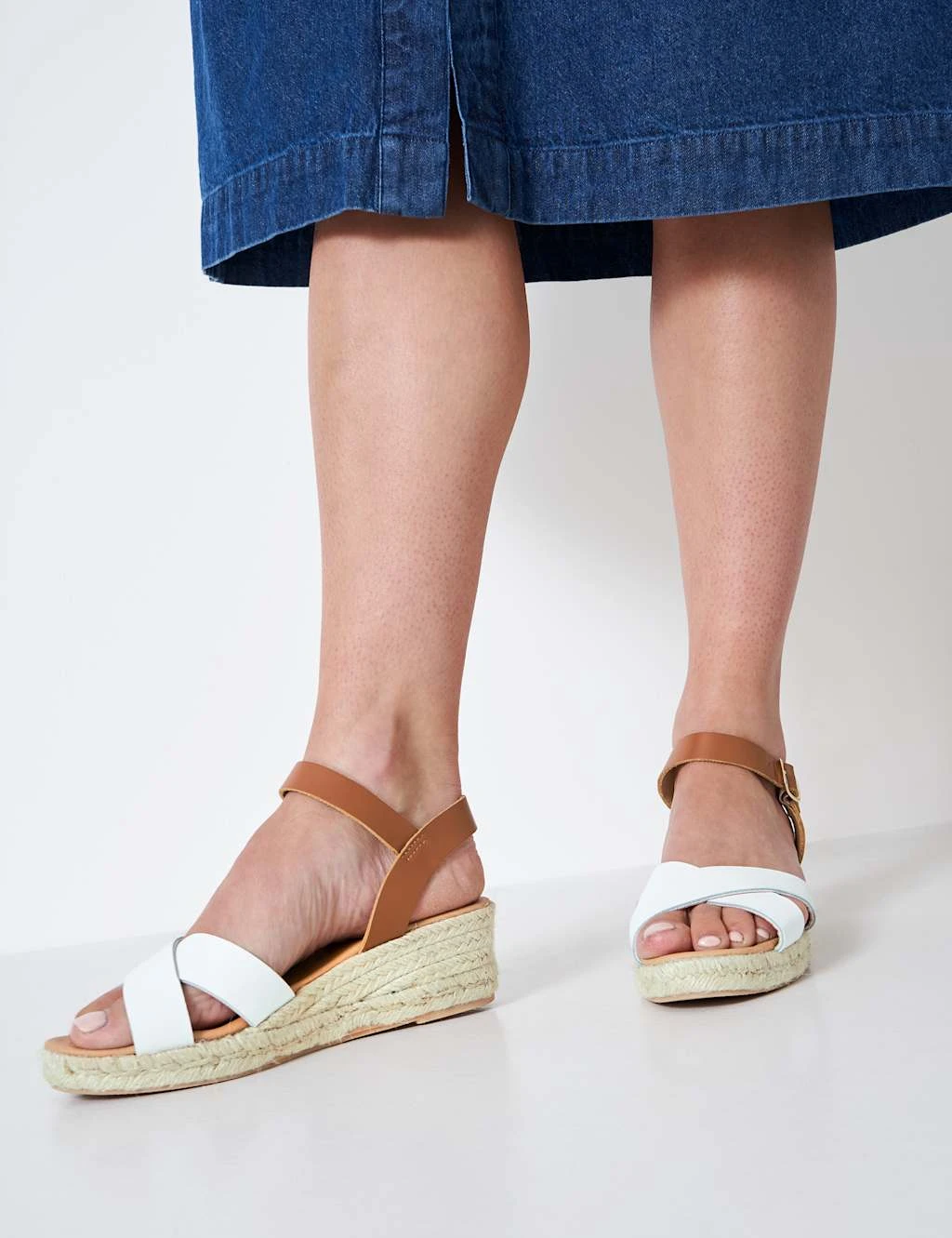 Leather Crossover Ankle Strap Espadrilles 5 Leather Crossover Ankle Strap Espadrilles - Image 5