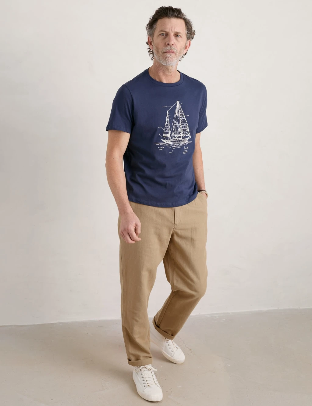 Organic Cotton Sailing Boat Graphic T-Shirt 1 Organic Cotton Sailing Boat Graphic T-Shirt