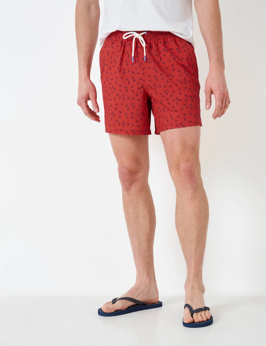 Pocketed Swallow Print Swim Shorts 3 Pocketed Swallow Print Swim Shorts - Image 3