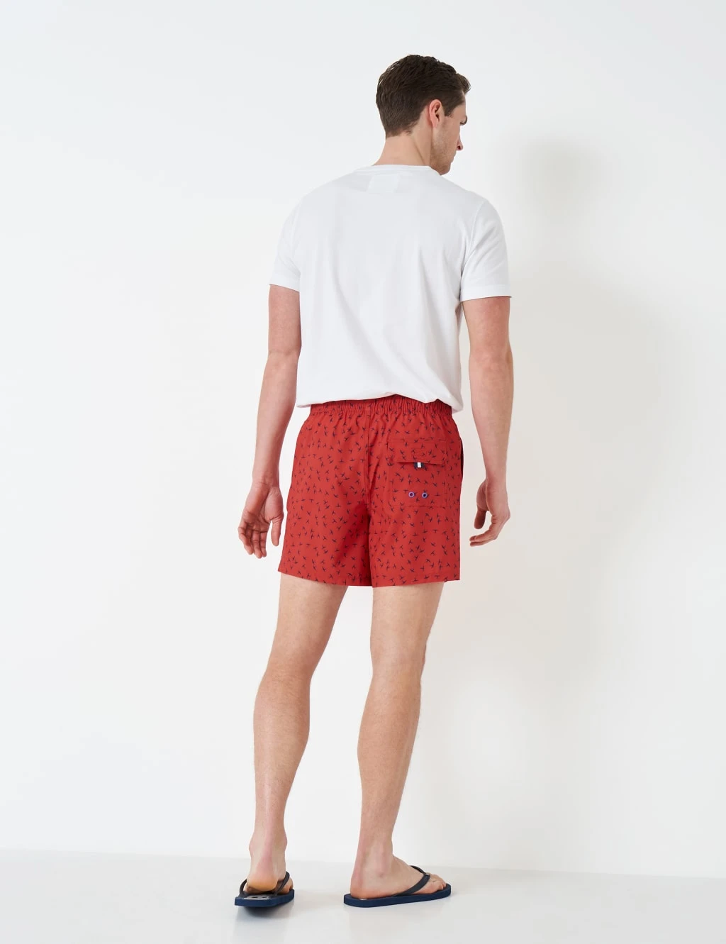 Pocketed Swallow Print Swim Shorts 4 Pocketed Swallow Print Swim Shorts - Image 4