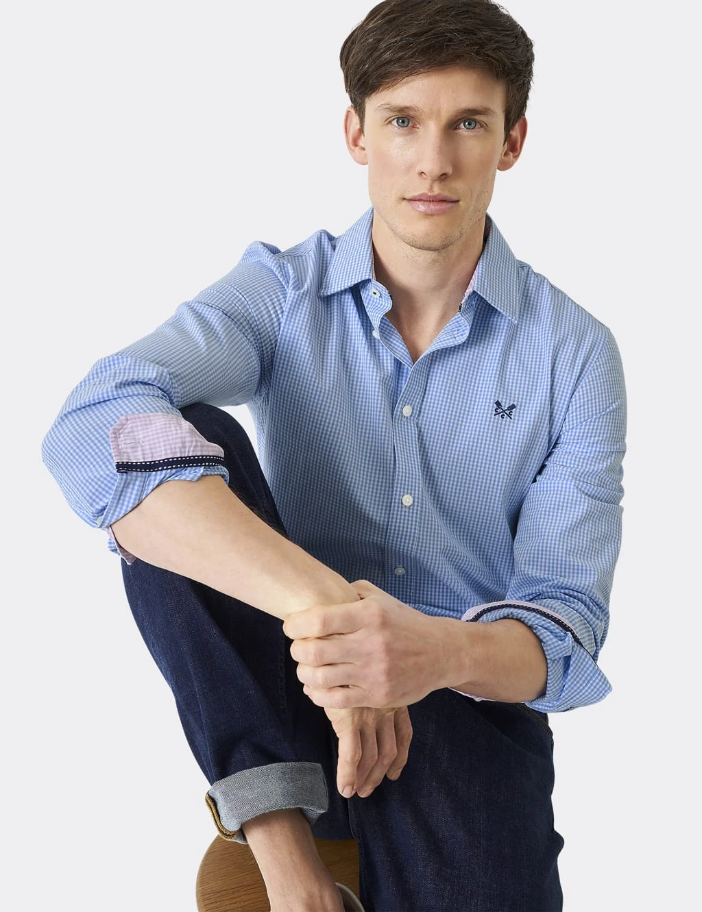 Slim Fit Pure Cotton Check Poplin Shirt 3 Slim Fit Pure Cotton Check Poplin Shirt - Image 3