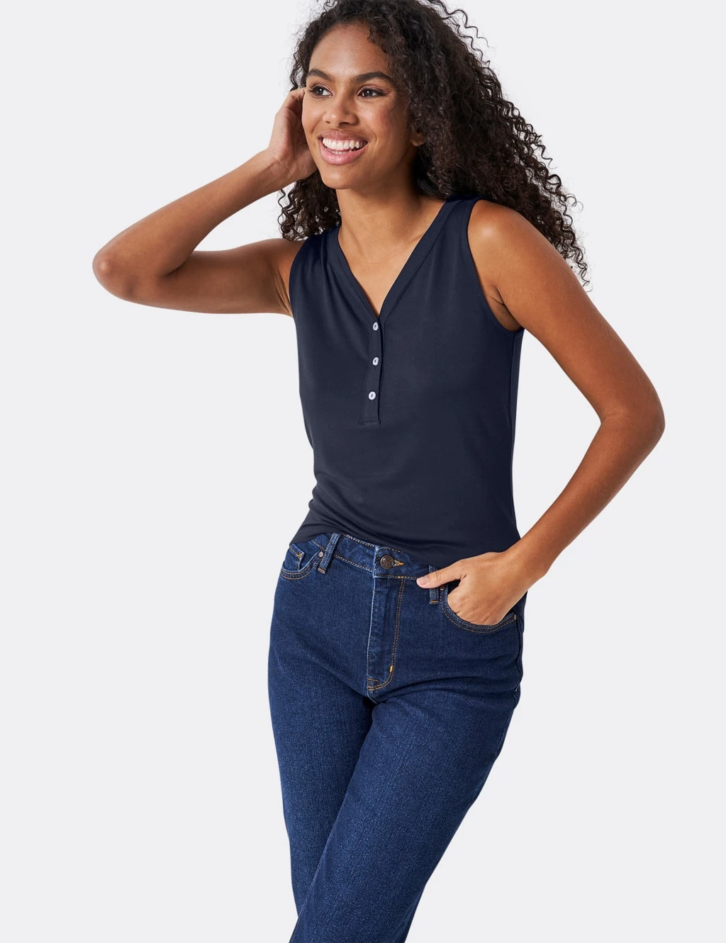 Button Detail Vest Top 1 Button Detail Vest Top