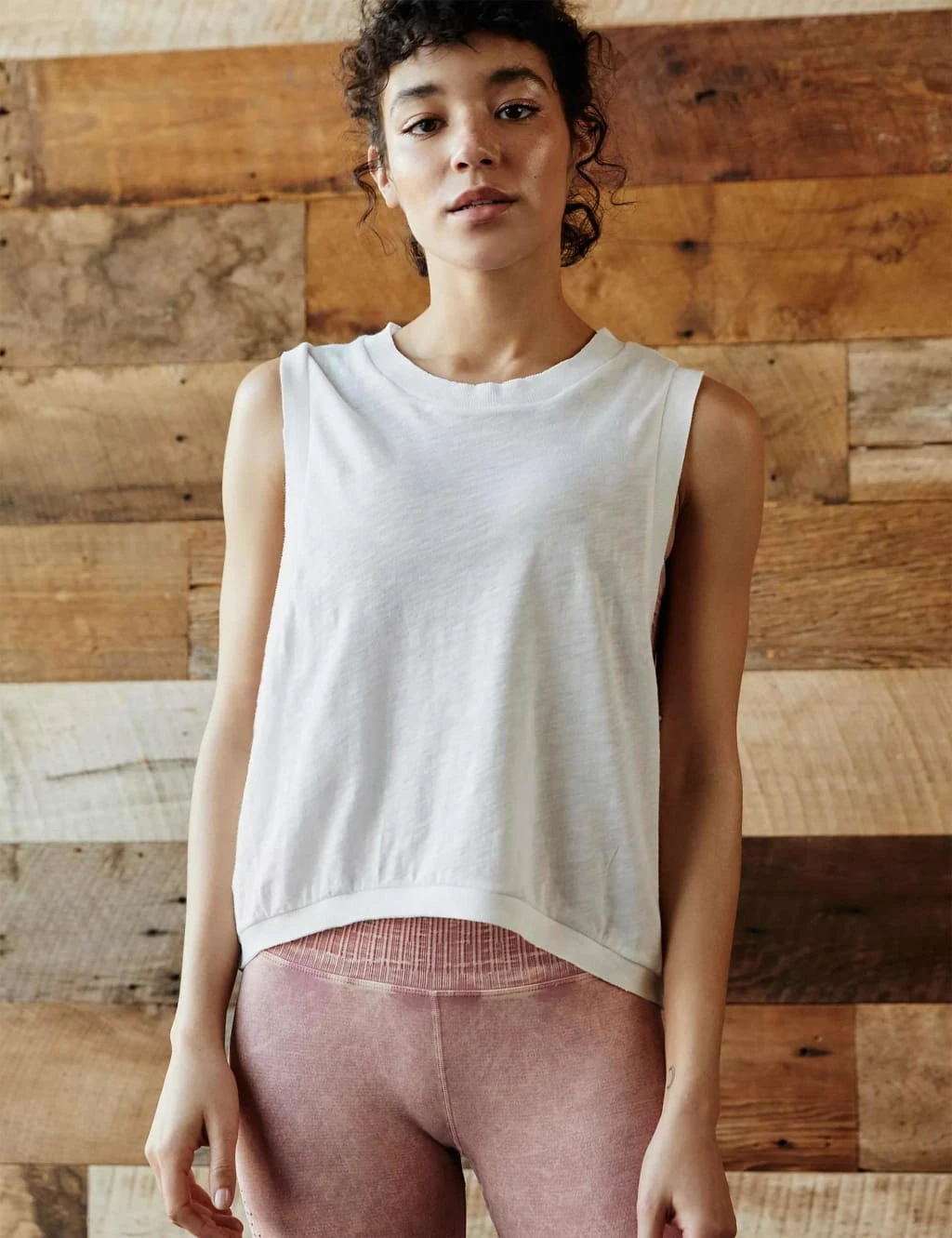 Love Cotton Rich Crew Neck Crop Vest Top 5 Love Cotton Rich Crew Neck Crop Vest Top - Image 5