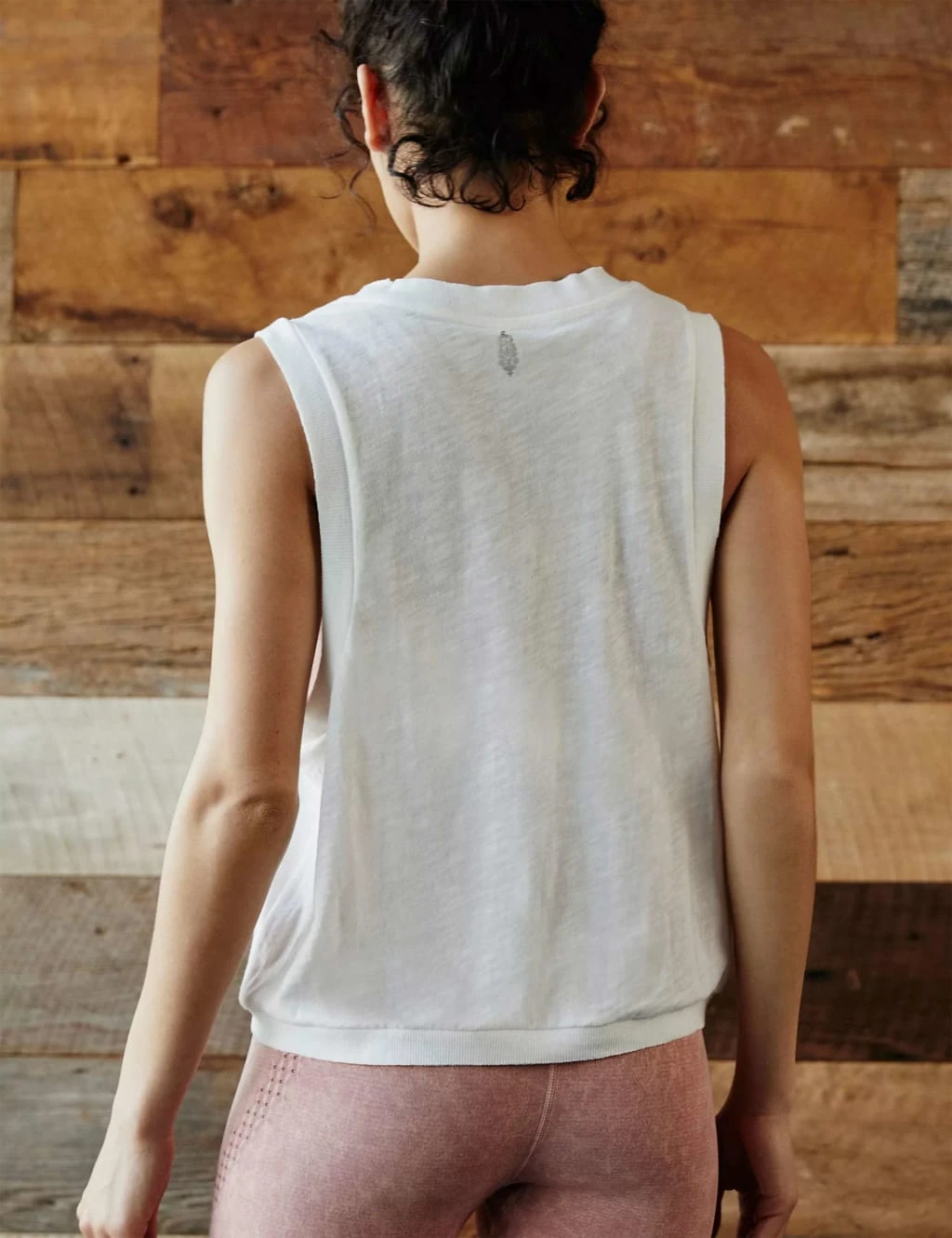 Love Cotton Rich Crew Neck Crop Vest Top 6 Love Cotton Rich Crew Neck Crop Vest Top - Image 6