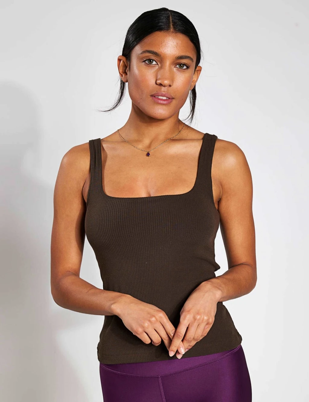 Rib Square Neck Strappy Vest Top 1 Rib Square Neck Strappy Vest Top