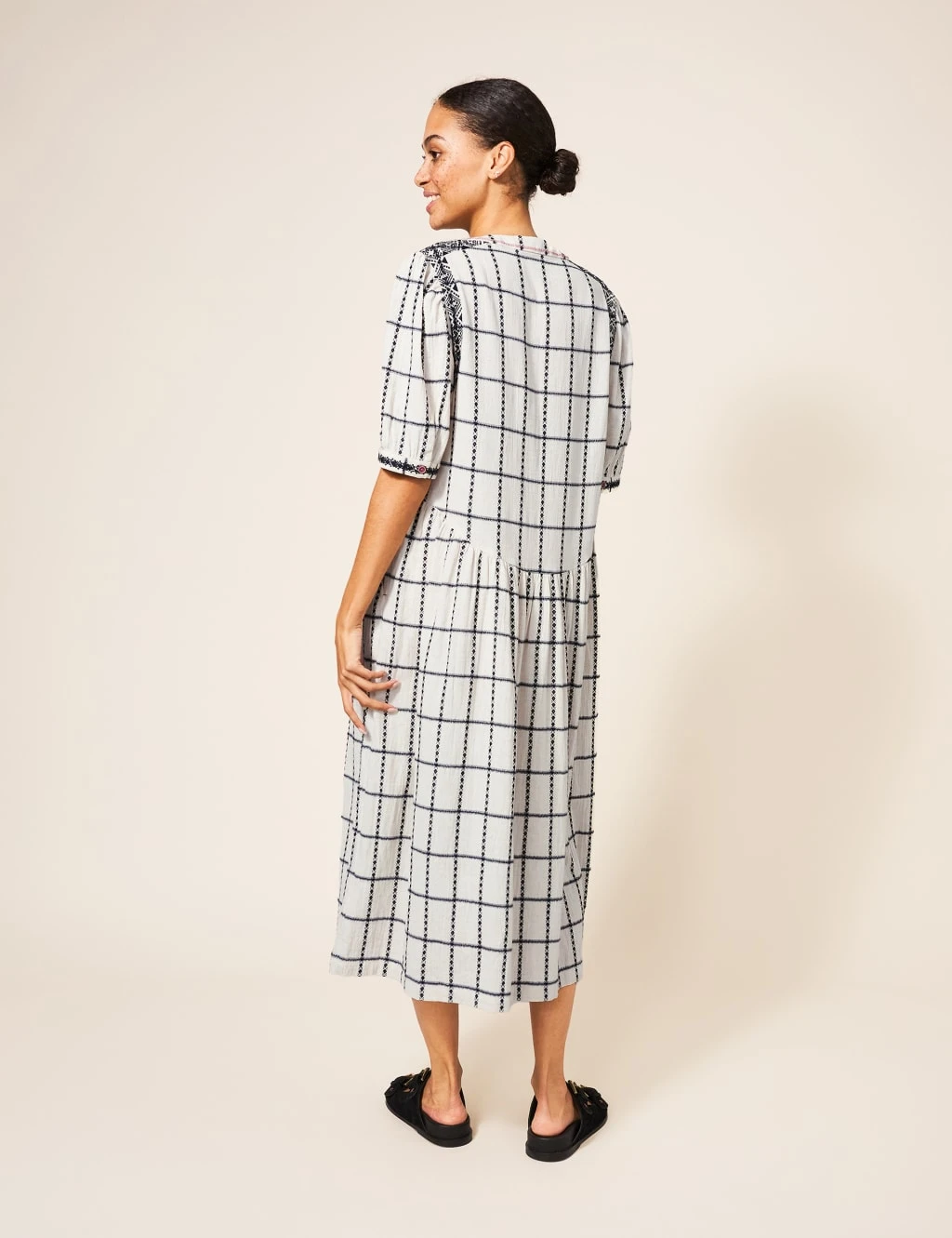 WHITE STUFF Cotton Rich Embroidered Midi Tea Dress 3 WHITE STUFF Cotton Rich Embroidered Midi Tea Dress - Image 3