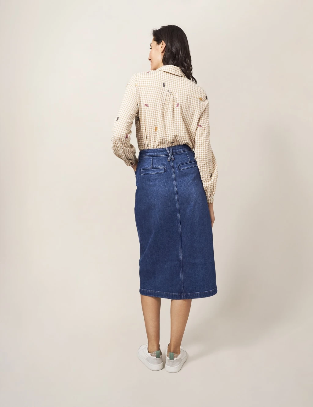 WHITE STUFF Tencel™ Denim Midi Pencil Skirt 4 WHITE STUFF Tencel™ Denim Midi Pencil Skirt - Image 4