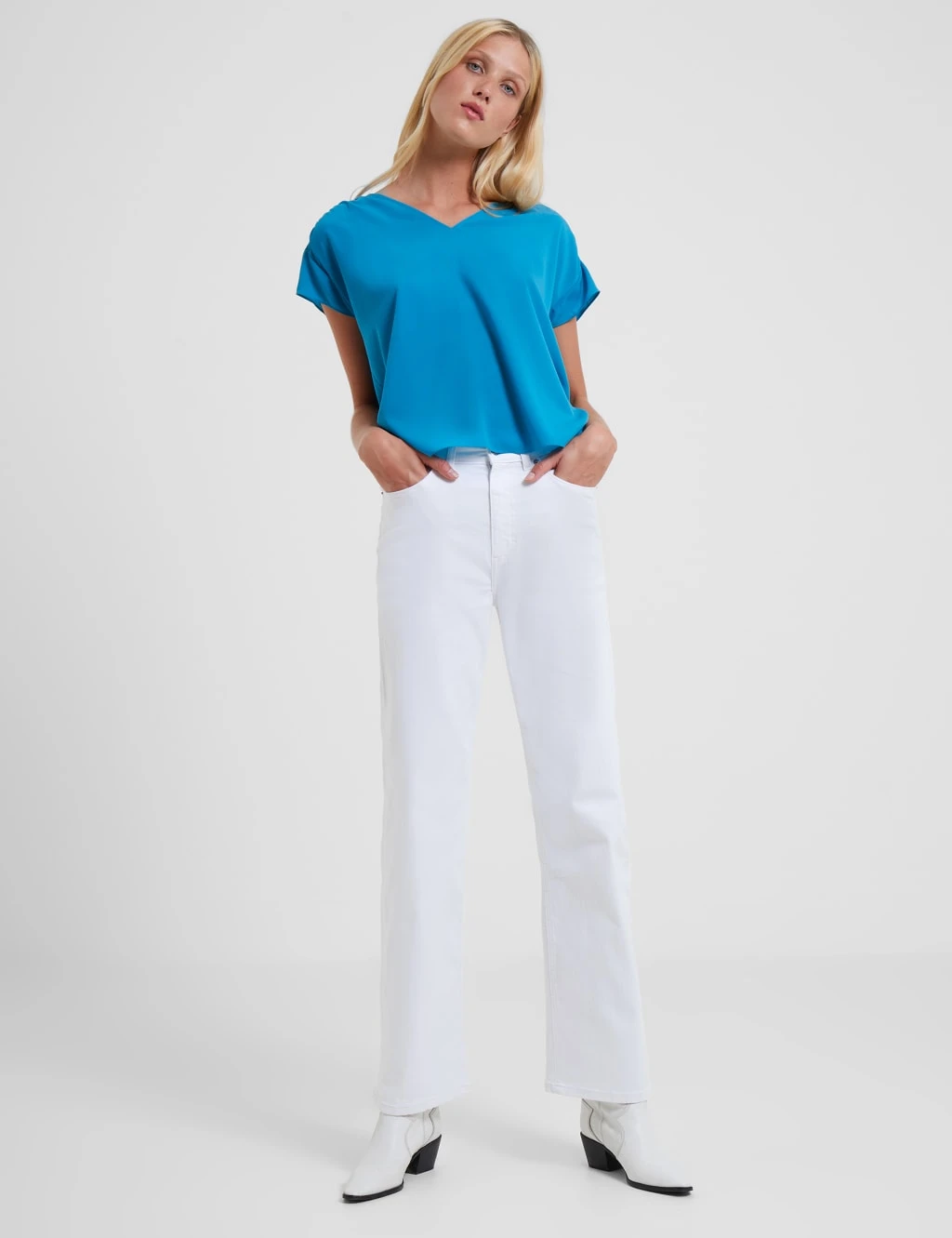 French Connection Crepe V-Neck Relaxed Blouse 1 French Connection Crepe V-Neck Relaxed Blouse