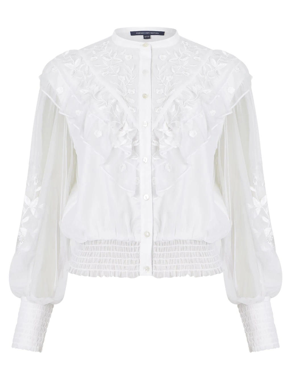 French Connection Embroidered Crew Neck Relaxed Blouse 2 French Connection Embroidered Crew Neck Relaxed Blouse - Image 2