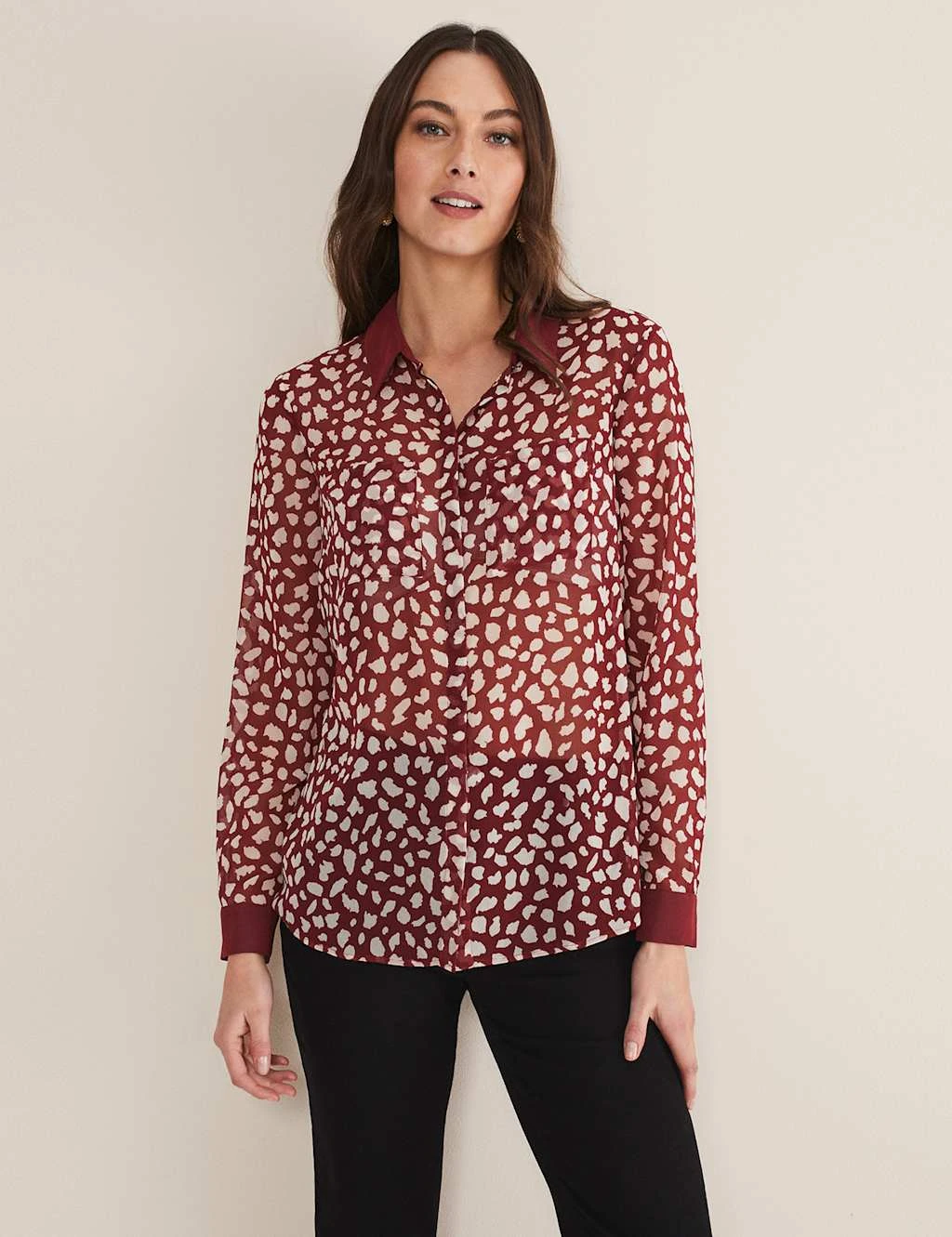 Printed Collared Blouse 1 Printed Collared Blouse