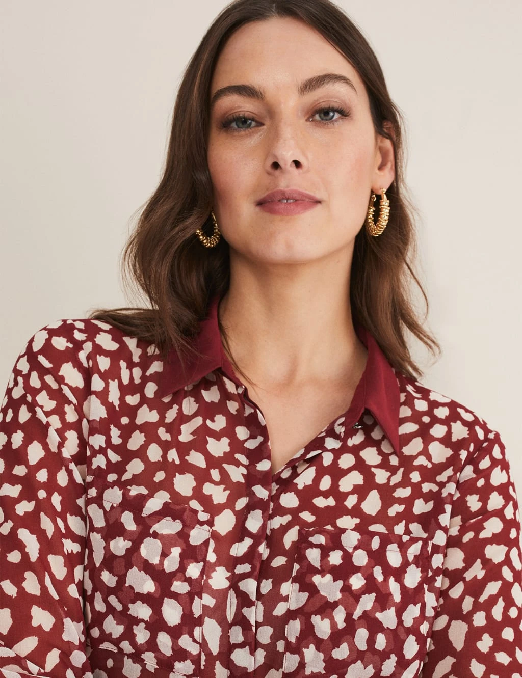Printed Collared Blouse 2 Printed Collared Blouse - Image 2
