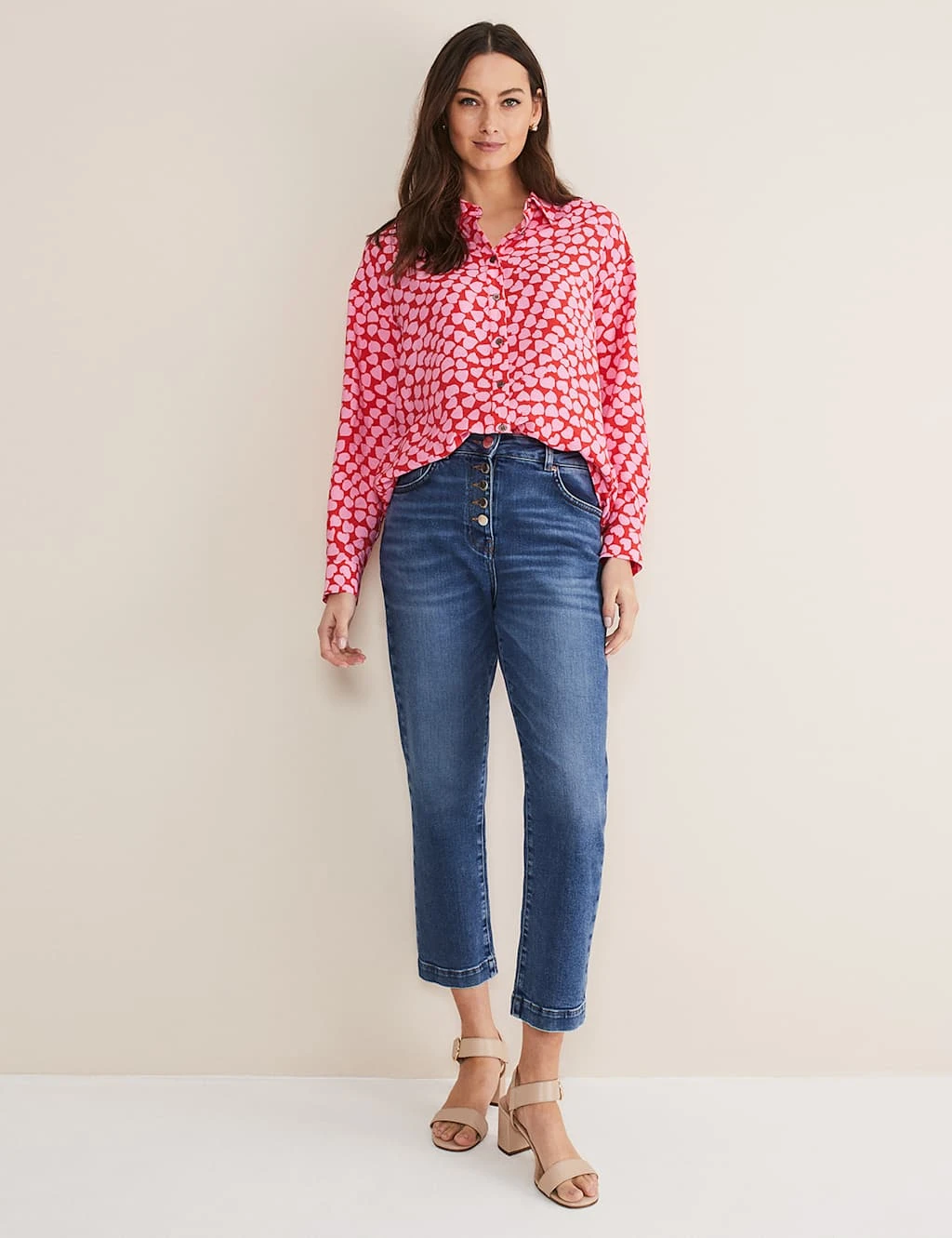 Heart Print Collared Shirt 6 Heart Print Collared Shirt - Image 6
