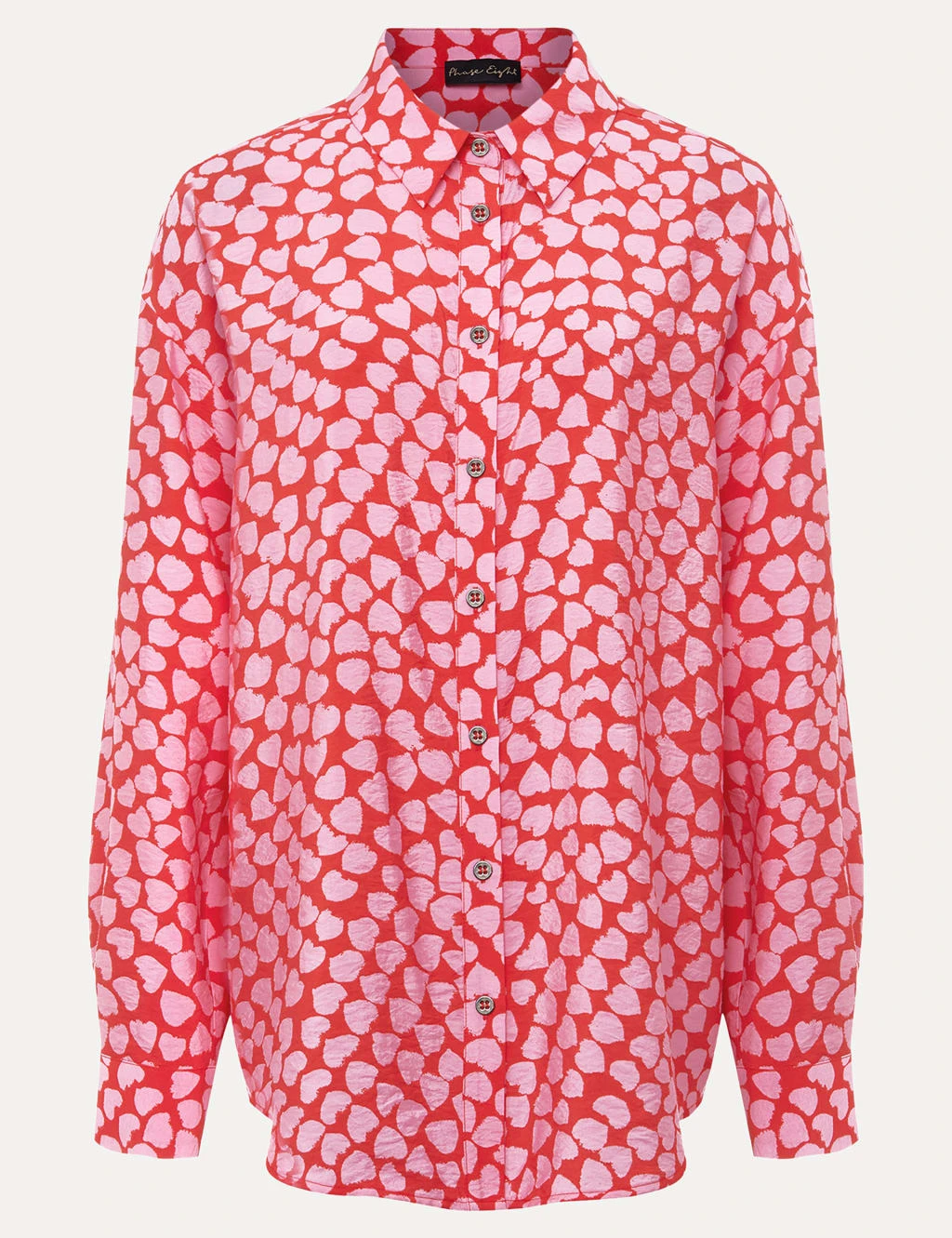 Heart Print Collared Shirt 2 Heart Print Collared Shirt - Image 2