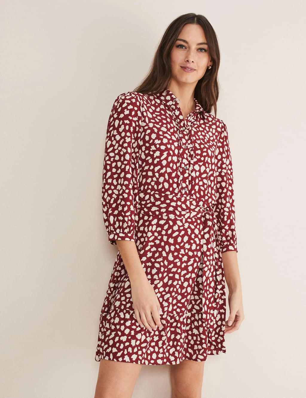 Animal Print Belted Mini Shirt Dress 3 Animal Print Belted Mini Shirt Dress - Image 3