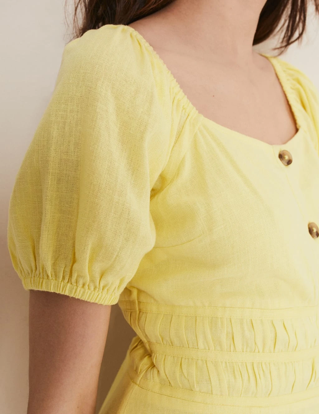 Linen Blend Square Neck Midi Tea Dress 6 Linen Blend Square Neck Midi Tea Dress - Image 6