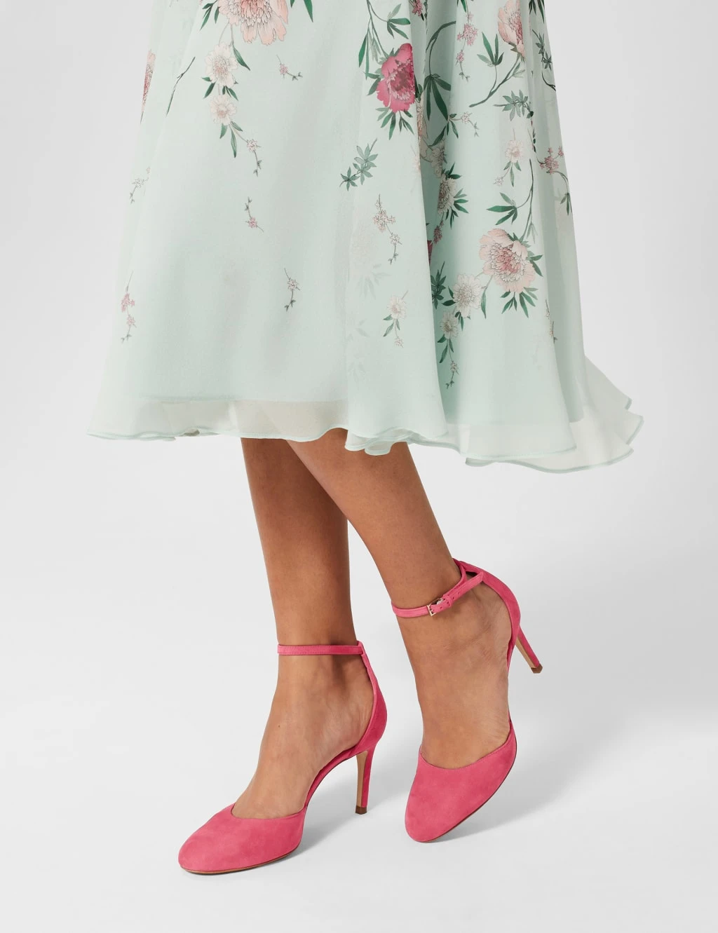 Suede Ankle Strap Stiletto Heel Court Shoes 1 Suede Ankle Strap Stiletto Heel Court Shoes