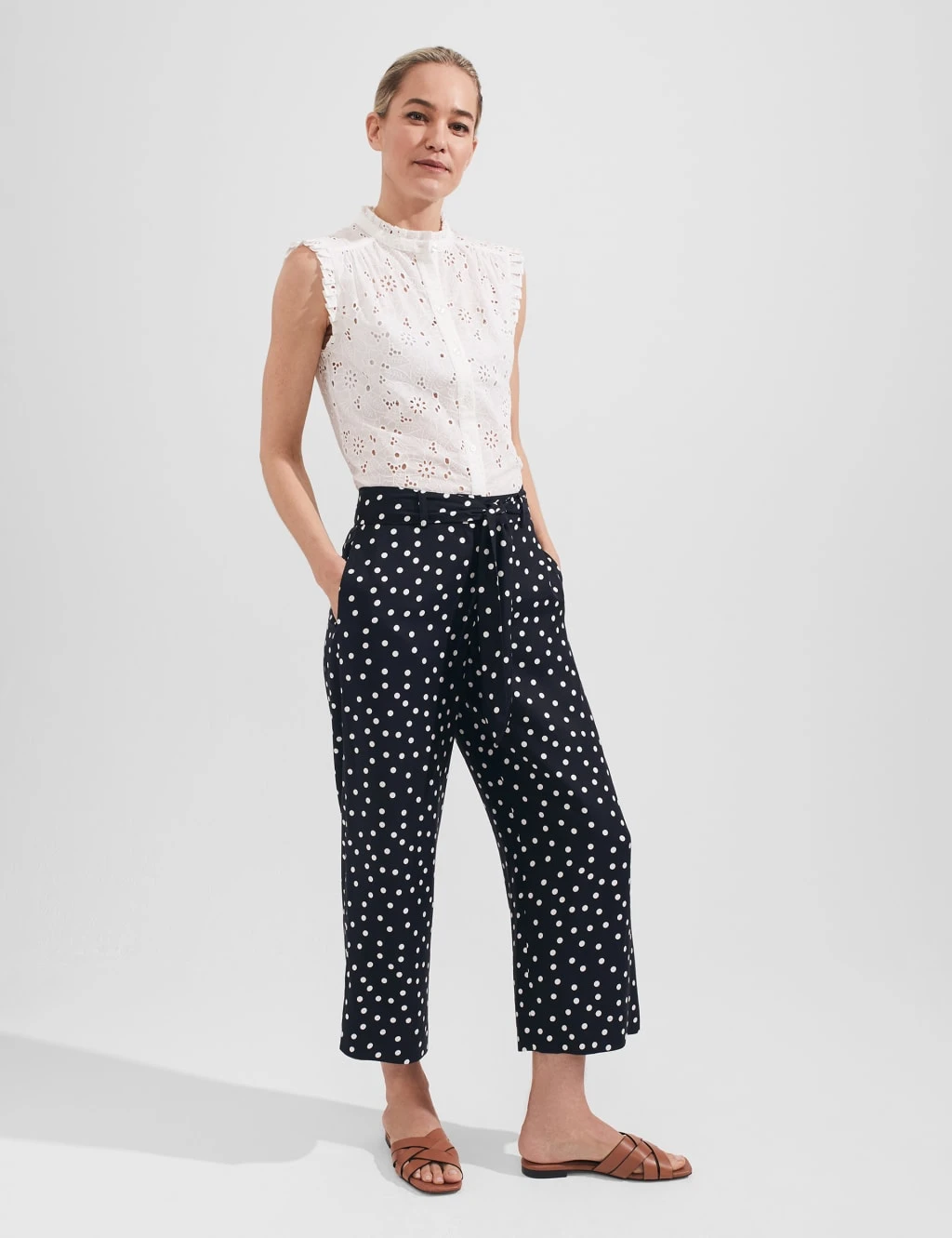 Pure Linen Belted Wide Leg Trousers 1 Pure Linen Belted Wide Leg Trousers