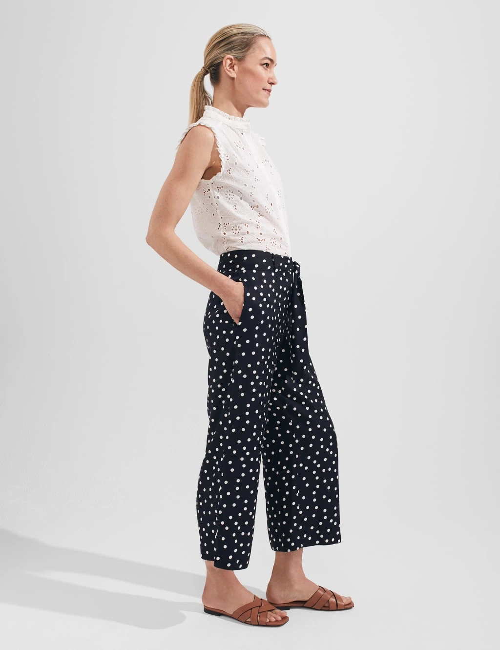 Pure Linen Belted Wide Leg Trousers 4 Pure Linen Belted Wide Leg Trousers - Image 4