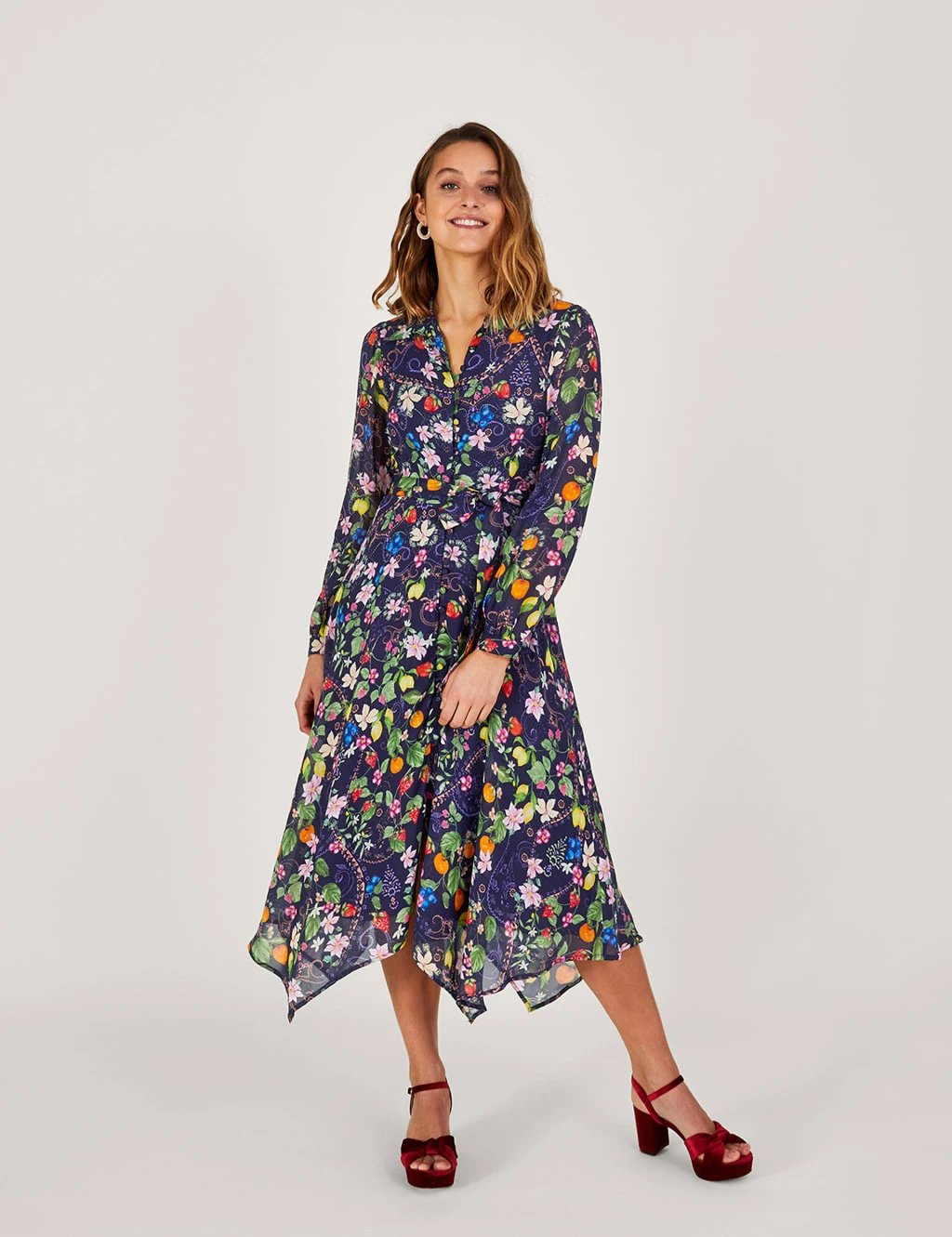 MONSOON Floral Belted Midaxi Shirt Dress 1 MONSOON Floral Belted Midaxi Shirt Dress