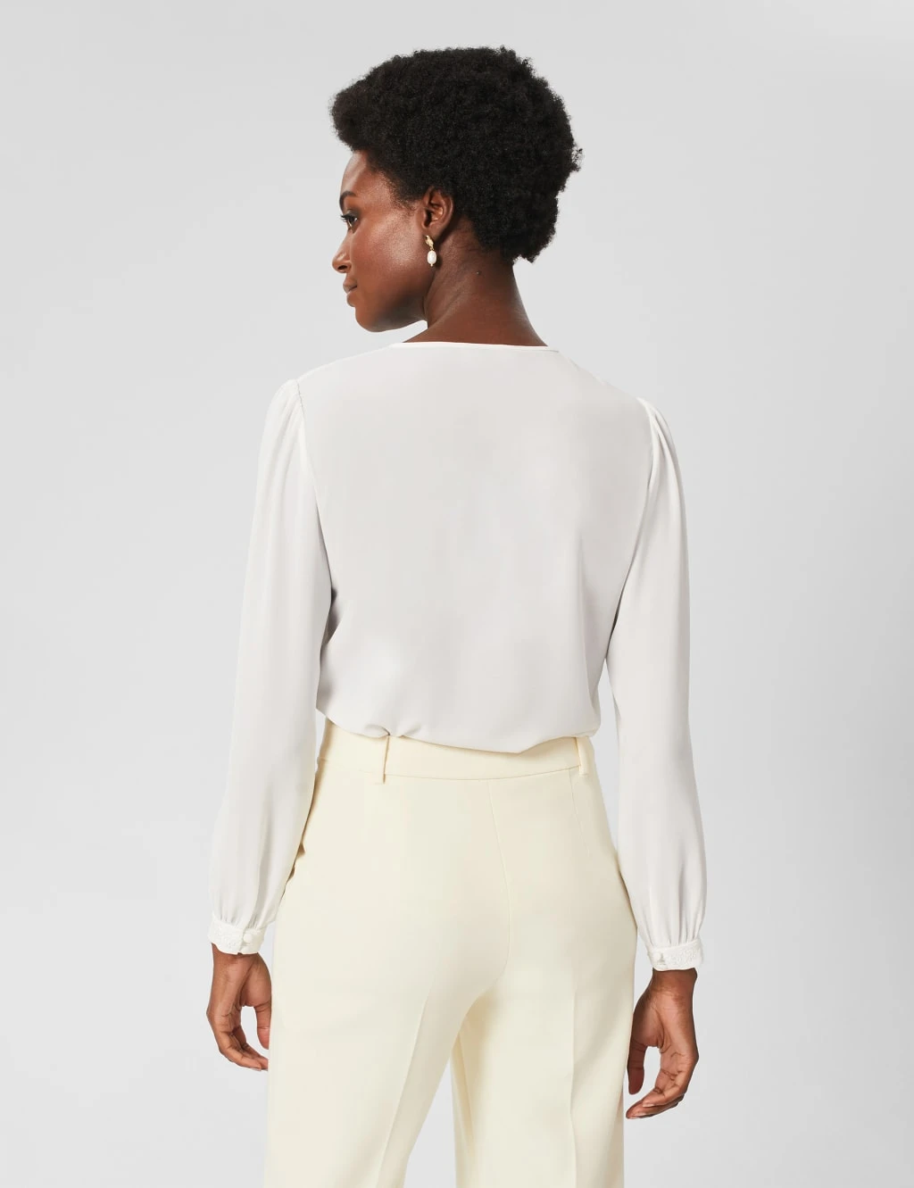 Embroidered Tie Neck Blouson Sleeve Blouse 4 Embroidered Tie Neck Blouson Sleeve Blouse - Image 4