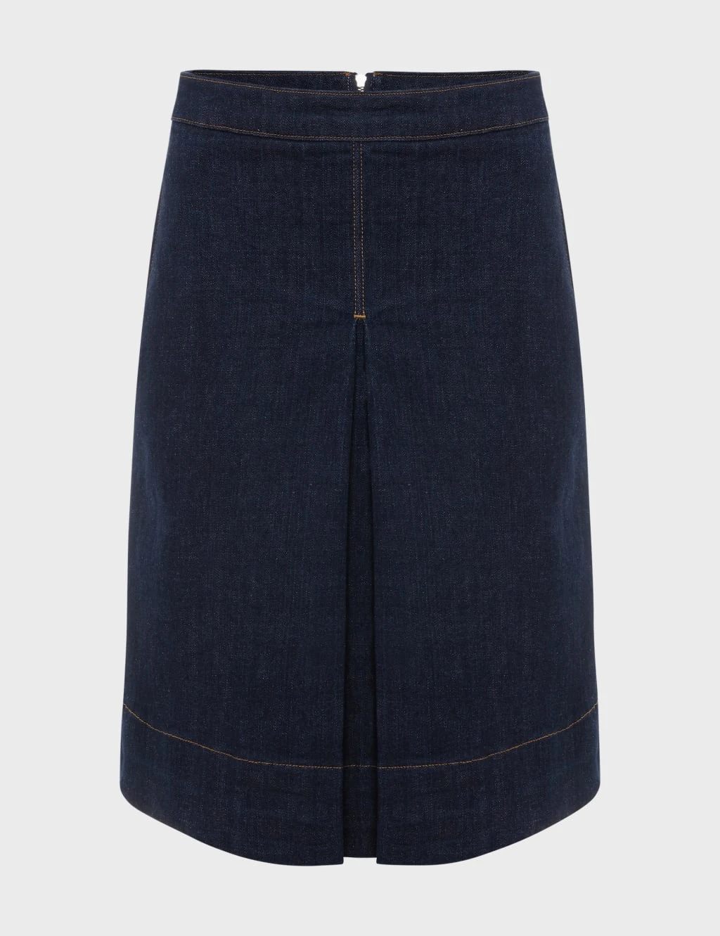 Denim Pleated Knee Length Skirt 2 Denim Pleated Knee Length Skirt - Image 2