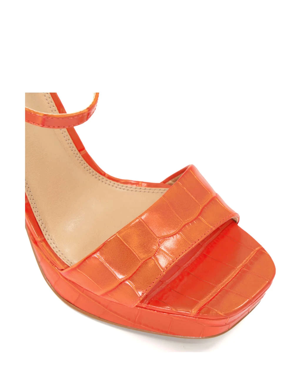 Dune London Leather Croc Ankle Strap Platform Sandals 3 Dune London Leather Croc Ankle Strap Platform Sandals - Image 3