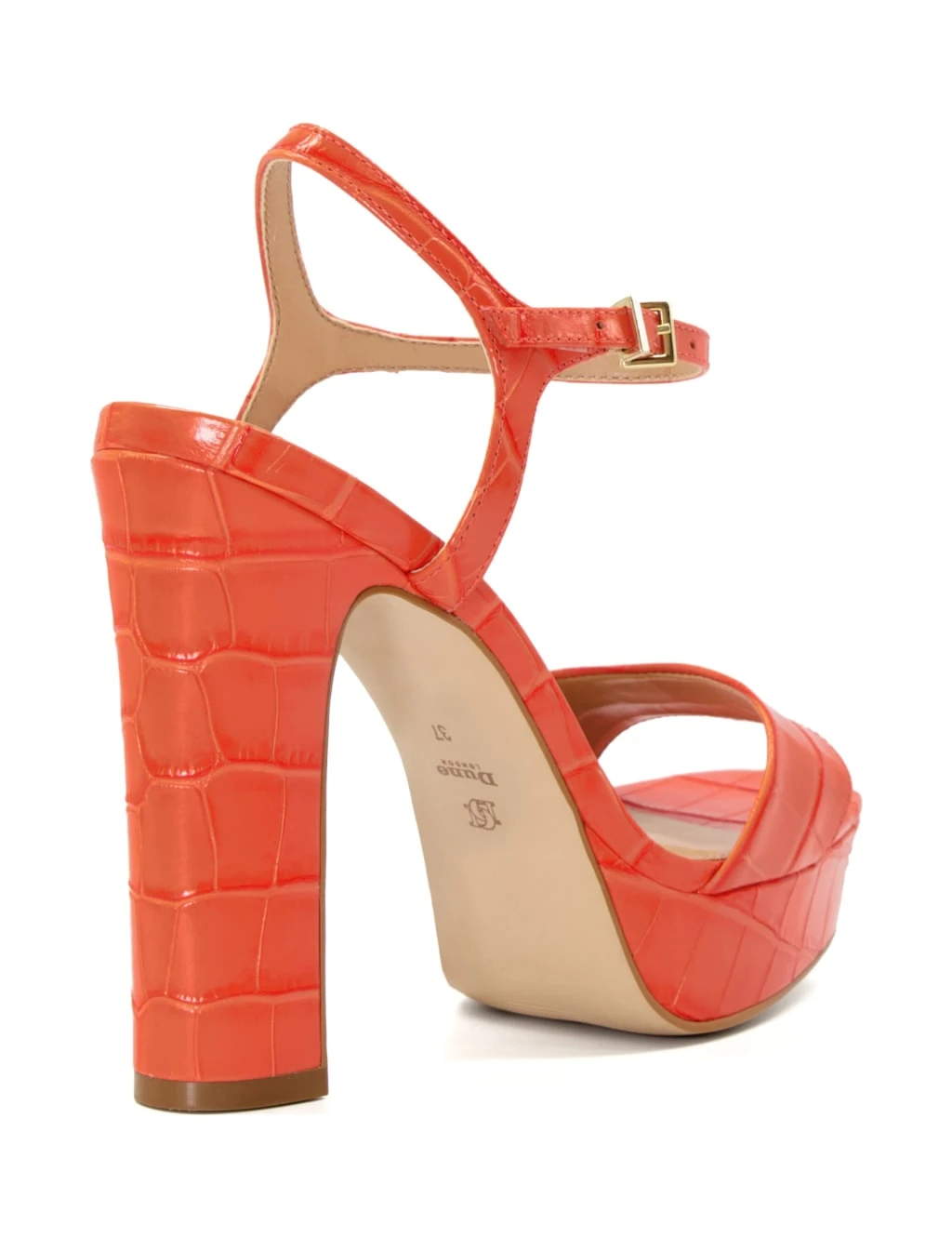 Dune London Leather Croc Ankle Strap Platform Sandals 4 Dune London Leather Croc Ankle Strap Platform Sandals - Image 4