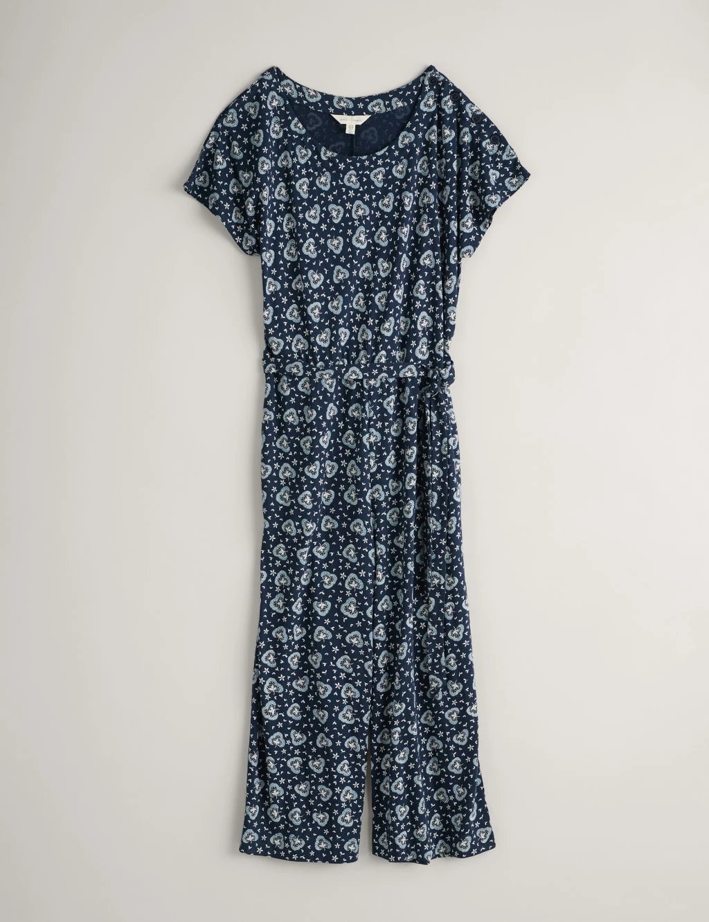 Cotton Rich Floral Cropped Wide Leg Jumpsuit 2 Cotton Rich Floral Cropped Wide Leg Jumpsuit - Image 2