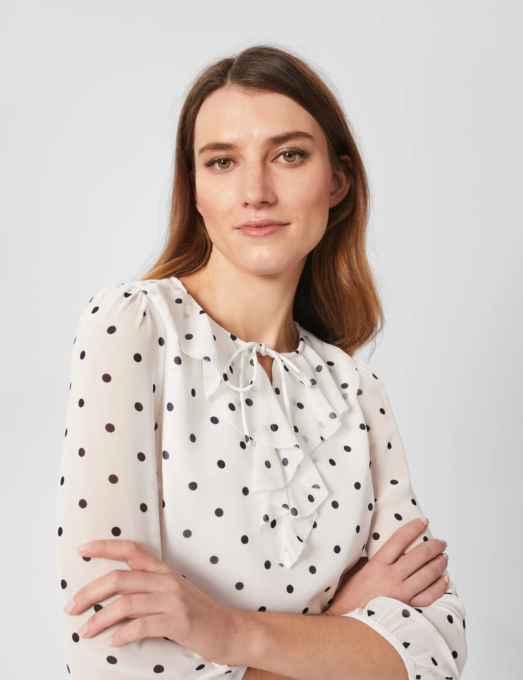 Polka Dot Tie Neck Blouse 3 Polka Dot Tie Neck Blouse - Image 3