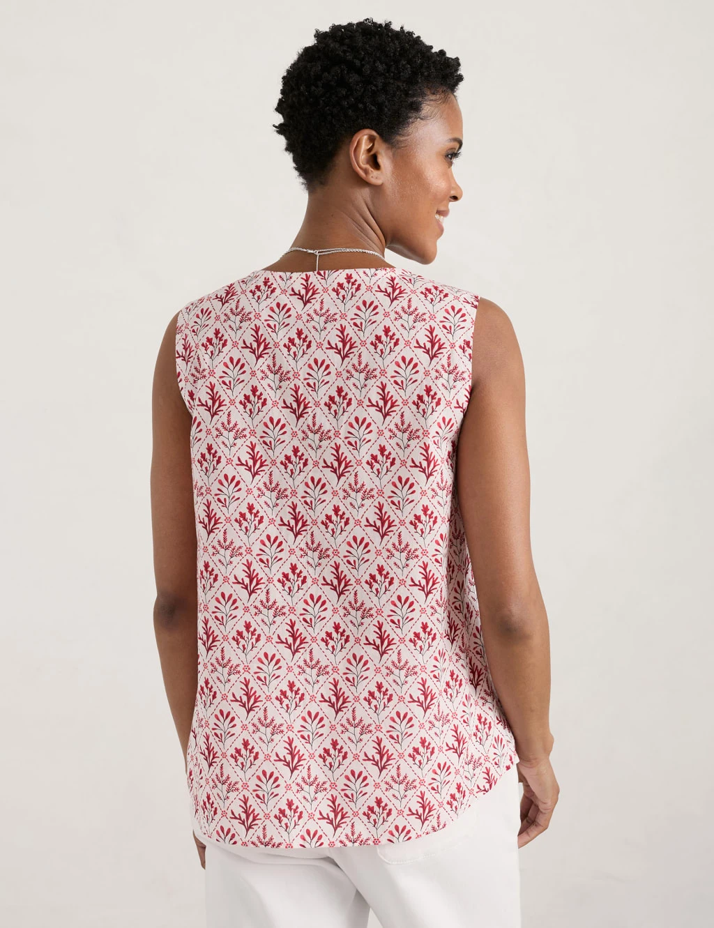 Organic Cotton Floral V-Neck Vest Top 4 Organic Cotton Floral V-Neck Vest Top - Image 4