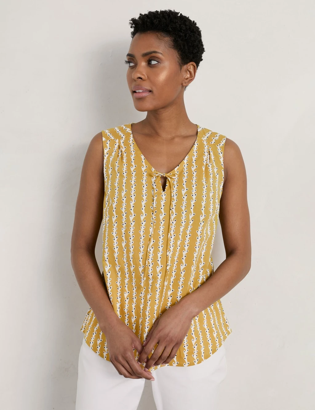 Organic Cotton Printed V-Neck Vest Top 3 Organic Cotton Printed V-Neck Vest Top - Image 3