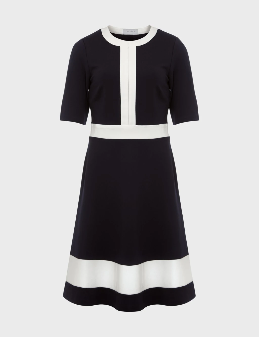 Colour Block Knee Length Skater Dress 2 Colour Block Knee Length Skater Dress - Image 2