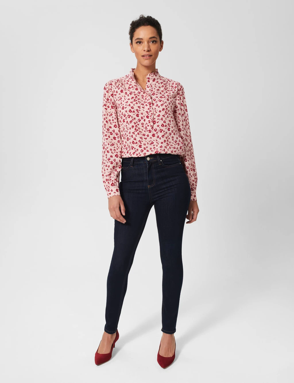 Floral Button Detail Ruffle Blouse 4 Floral Button Detail Ruffle Blouse - Image 4