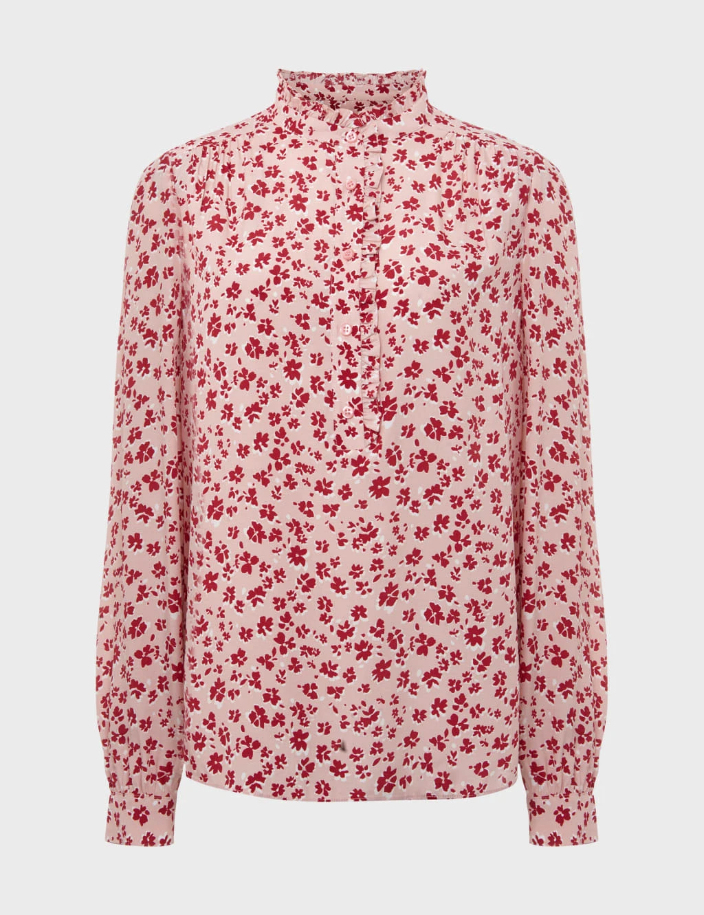 Floral Button Detail Ruffle Blouse 2 Floral Button Detail Ruffle Blouse - Image 2