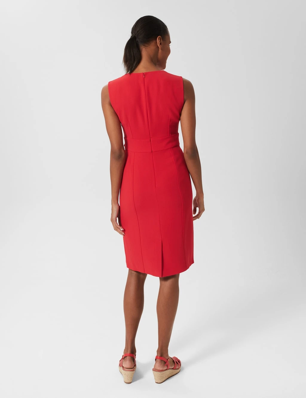 Notch Neck Knee Length Shift Dress 4 Notch Neck Knee Length Shift Dress - Image 4