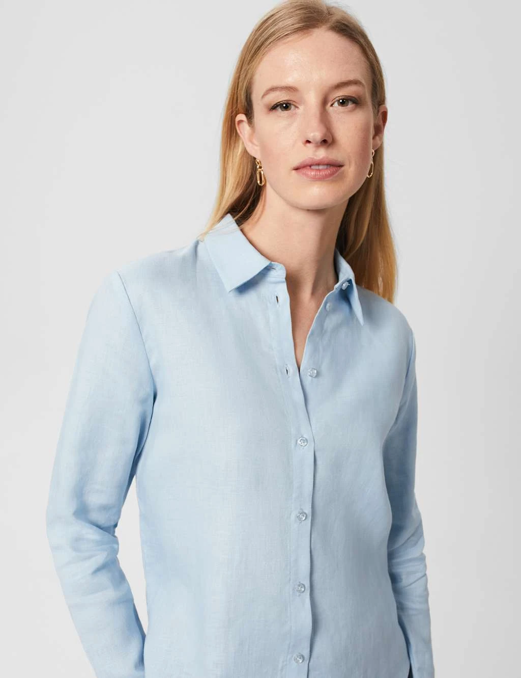 Pure Linen Collared Button Through Shirt 3 Pure Linen Collared Button Through Shirt - Image 3