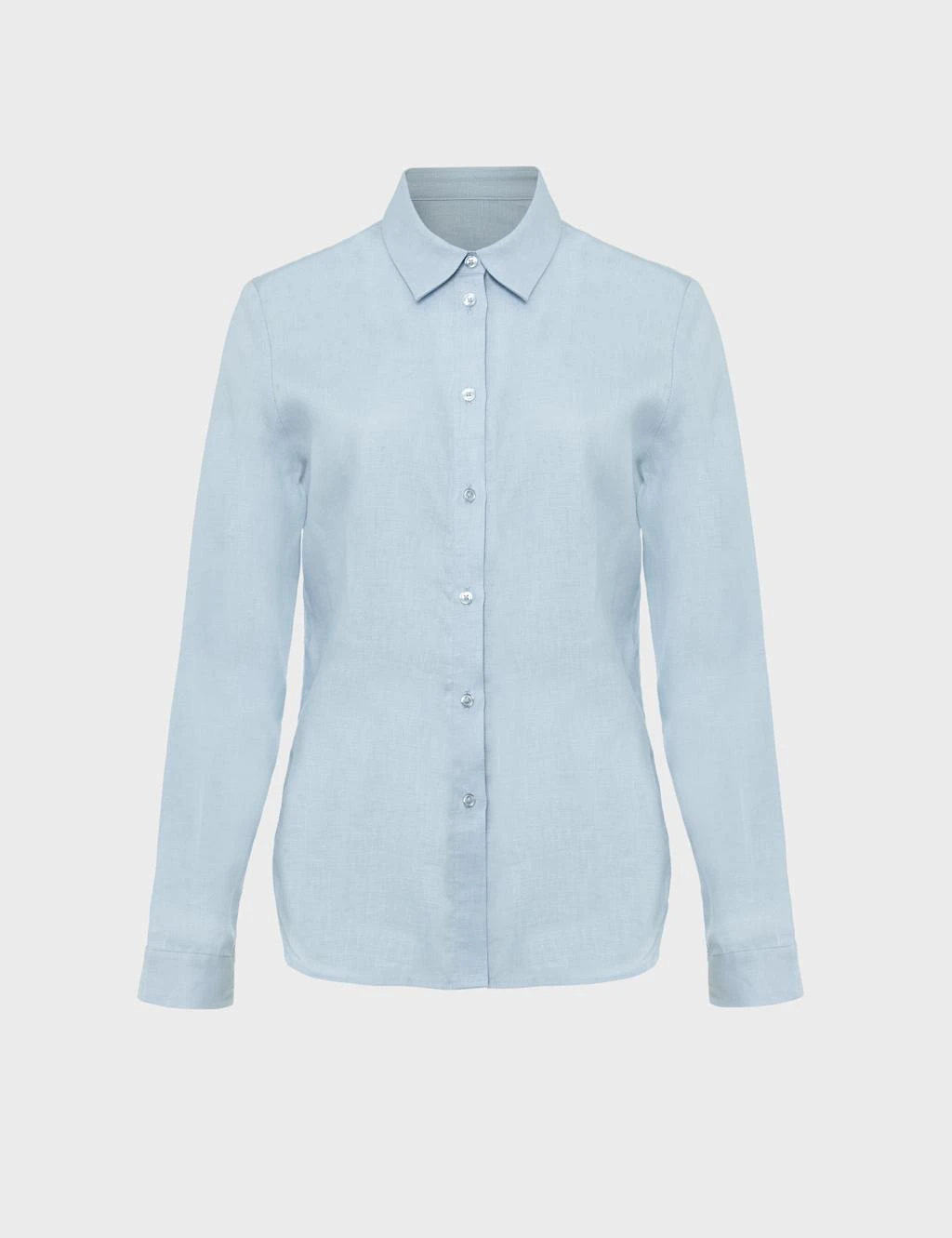 Pure Linen Collared Button Through Shirt 2 Pure Linen Collared Button Through Shirt - Image 2