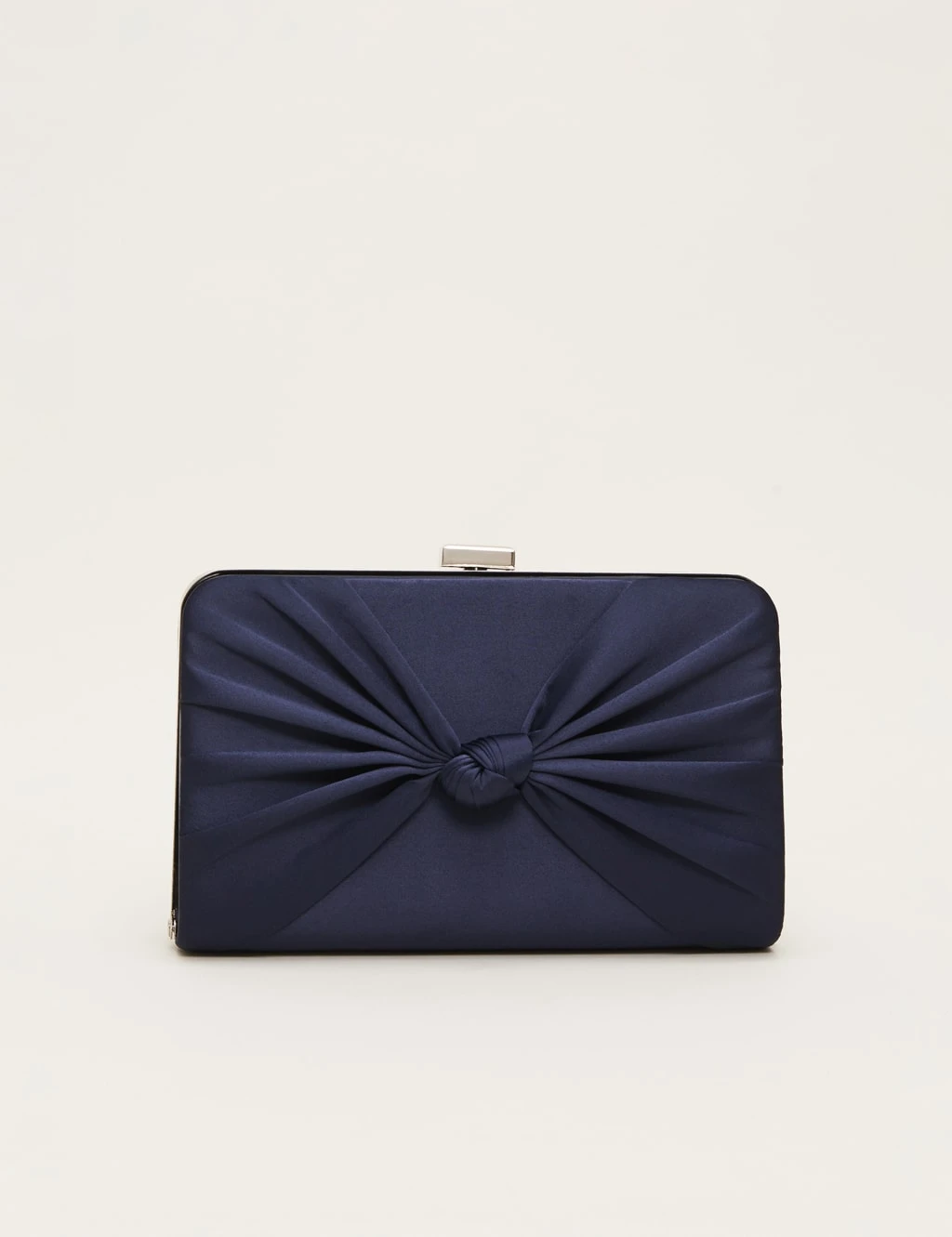 Satin Knot Front Clutch Bag 1 Satin Knot Front Clutch Bag