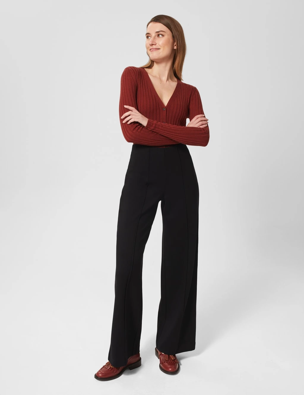 Seam Detail Wide Leg Trousers 1 Seam Detail Wide Leg Trousers