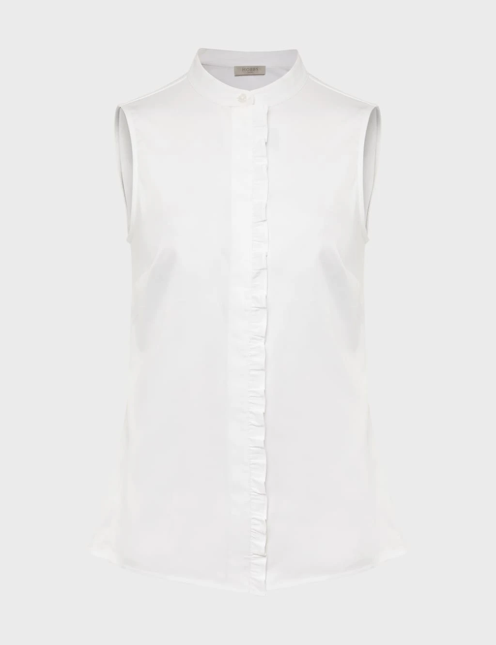 Cotton Rich High Neck Frill Detail Shirt 2 Cotton Rich High Neck Frill Detail Shirt - Image 2