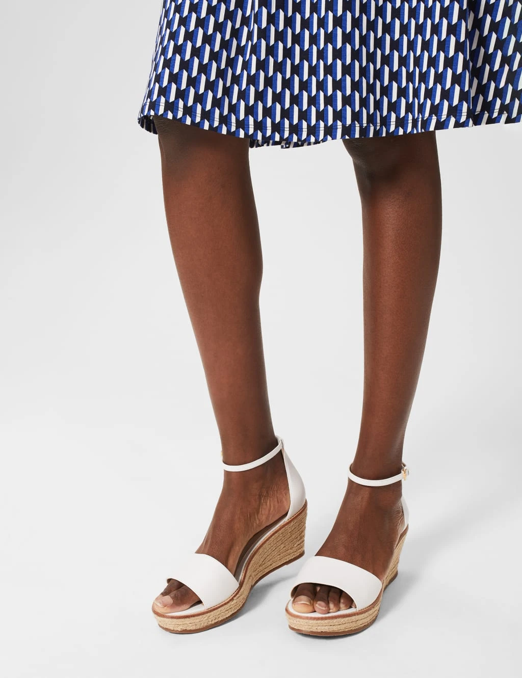 Leather Wedge Open Toe Espadrilles 1 Leather Wedge Open Toe Espadrilles