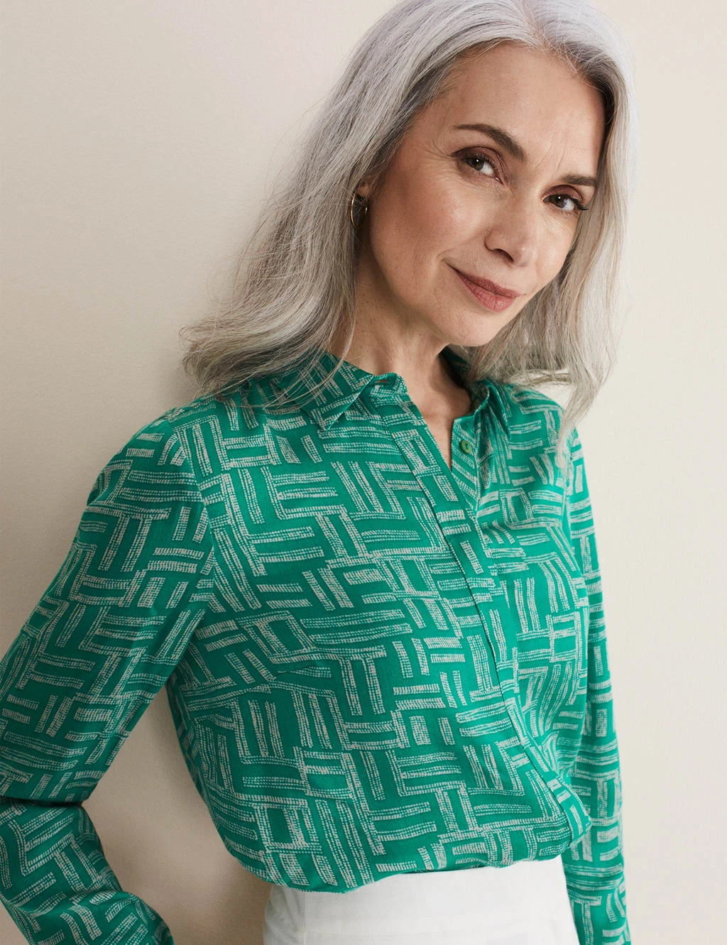 Printed Collared Button Through Blouse 3 Printed Collared Button Through Blouse - Image 3